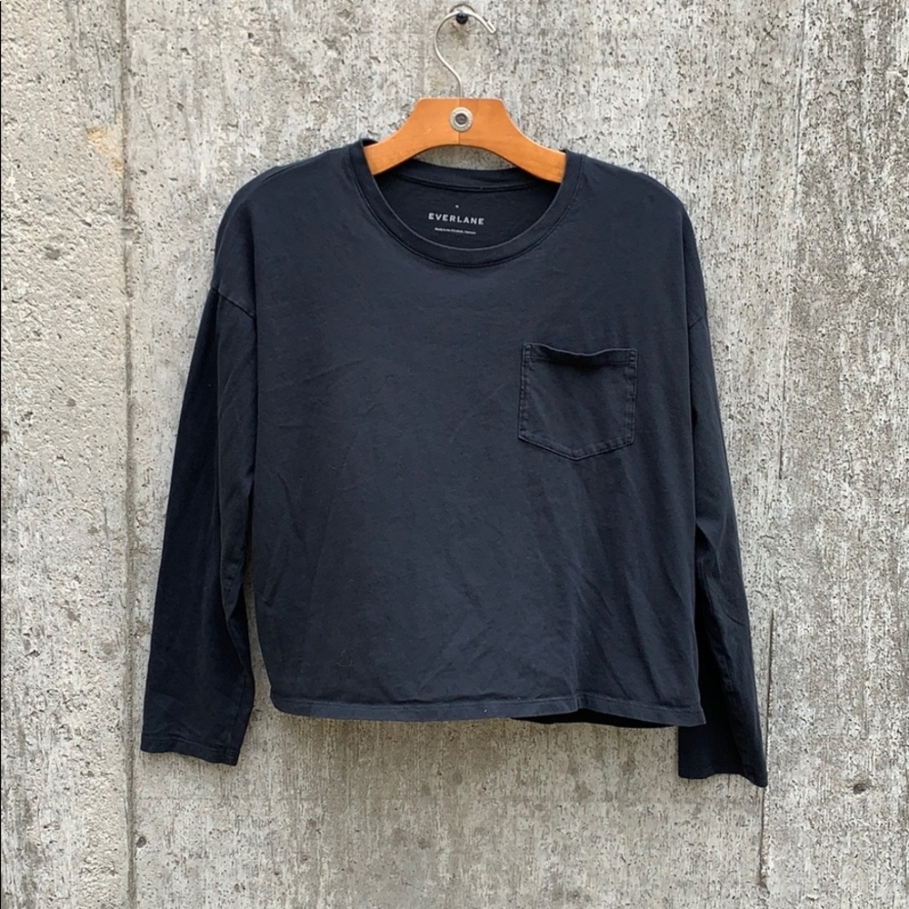 Everlane Long Sleeve Boxy Crop Tee
